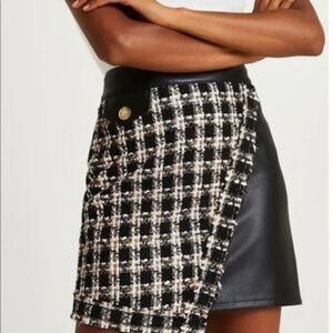 River Island Dogtooth Plaid Mini Skirt (NWT)